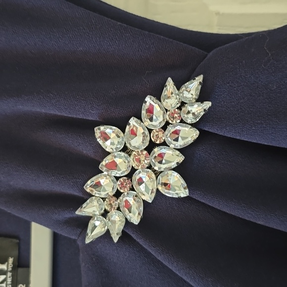 SL FASHIONS NEW YORK BRAND WOMEN'S BLUE SLEEVELESS DRESS SIZE 12 - Picture 4 of 14